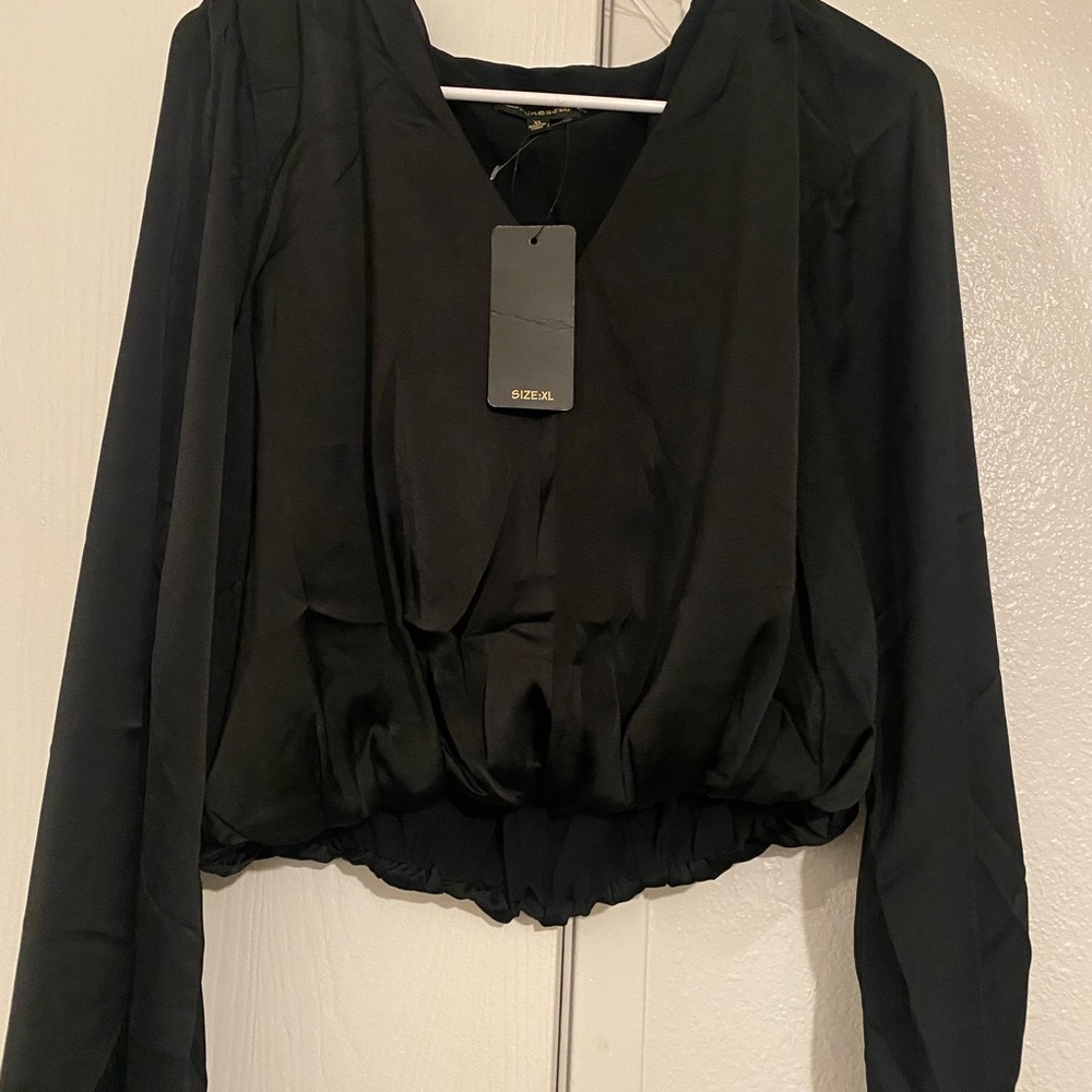 Shine star black blouse NWT